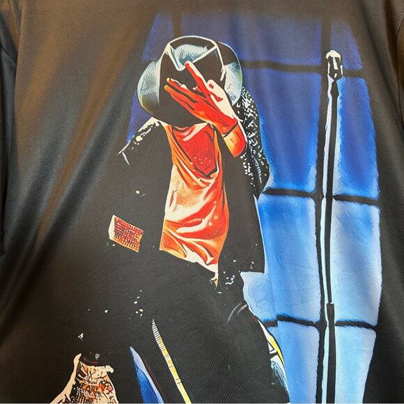 Michael Jackson Tee shirt polyester all over print image on both sides black - Picture 3 of 6